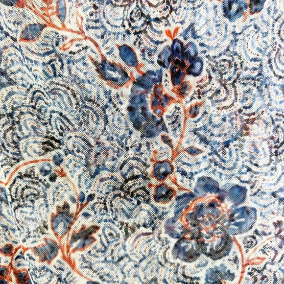 MISA Aries Mesh Cut Out Midi Dress in Feathered Floral Blue Size XL NWT - Picture 5 of 13